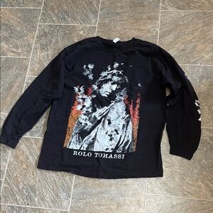 American Apparel Black Graphic Long Sleeve Tee